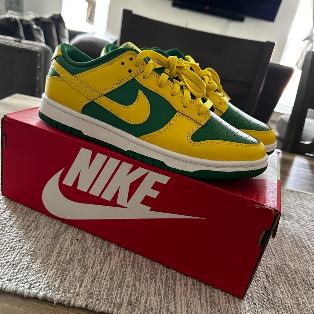 Nike Dunk Low Reverse Brazil Men’s Size 8.5 Apple Green Yellow Strike